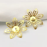 30 PCS 27mm K Metal Filigree Flowers Charms for Jewelry Making