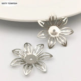30 PCS 27mm K Metal Filigree Flowers Charms for Jewelry Making
