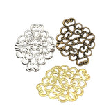 30 PCS 36*30mm Metal Filigree Flowers Slice Charms Base DIY Jewelry Making