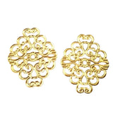 30 PCS 36*30mm Metal Filigree Flowers Slice Charms Base DIY Jewelry Making