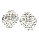 30 PCS 36*30mm Metal Filigree Flowers Slice Charms Base DIY Jewelry Making