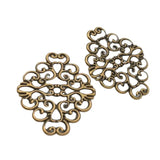30 PCS 36*30mm Metal Filigree Flowers Slice Charms Base DIY Jewelry Making