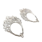 30 PCS 42*31mm Iron Filigree Flowers Charm Pendant DIY Jewelry Findings