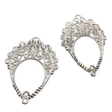 30 PCS 42*31mm Iron Filigree Flowers Charm Pendant DIY Jewelry Findings