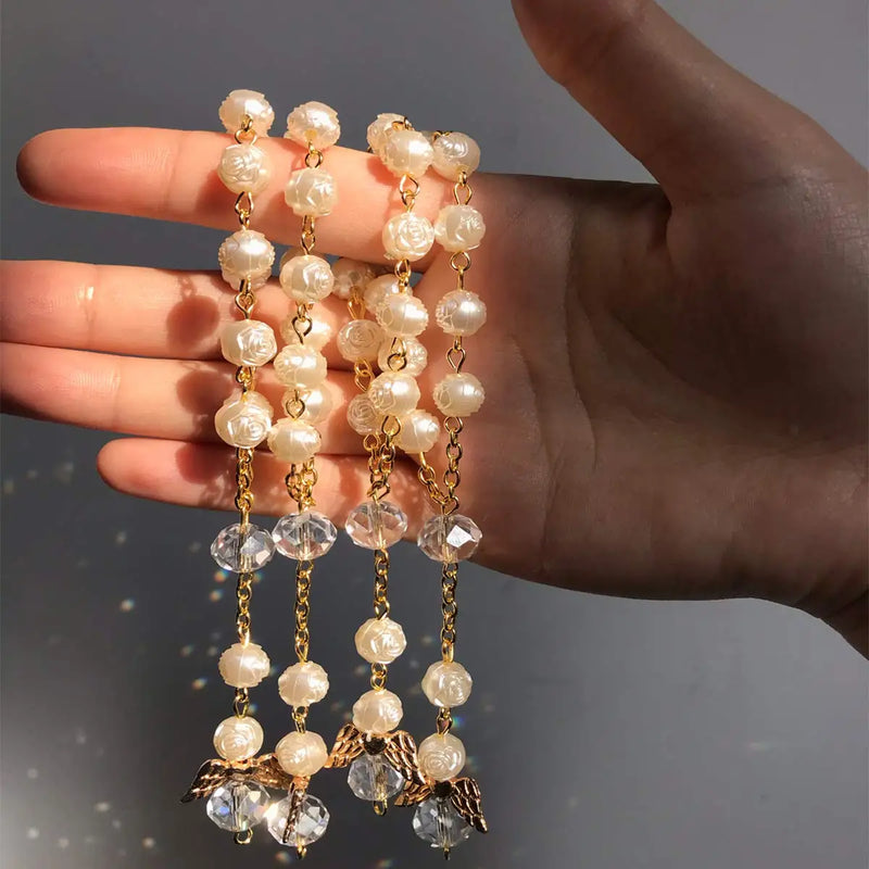 30 PCS Baptism Rosary Angel Mini Rosaries for Favors