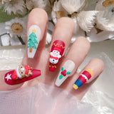 30 PCS Christmas Nail Art Earrings Resin 3D Cartoon Decorations