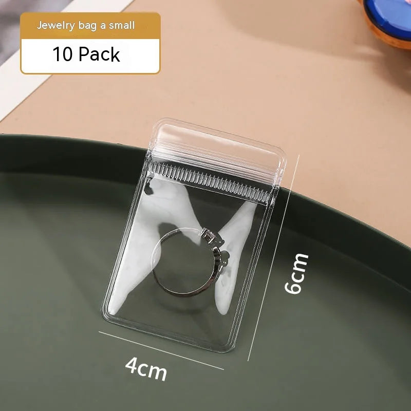 30 PCS Clear PVC Jewelry Anti Oxidation Zipper Bag Plastic Bags