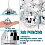 30 PCS Disco Mirror Balls 2 Inches Hanging Decorations
