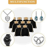 30 PCS Black Jewelry Pouches Drawstring Bags Wedding Favor Storage Bag