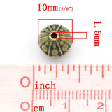 30 Antique Bronze Spacer Beads for Jewelry Making 10x9mm