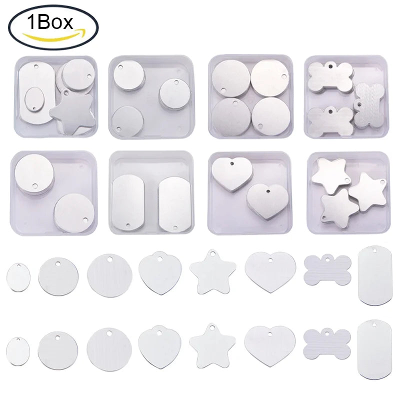 30 Pack Mixed Aluminum Stamping Blanks with Storage Box, 1mm Thickness