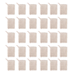 30 Pack Sisal Soap Bag Exfoliating Soap Saver Pouch with Wooden Beads