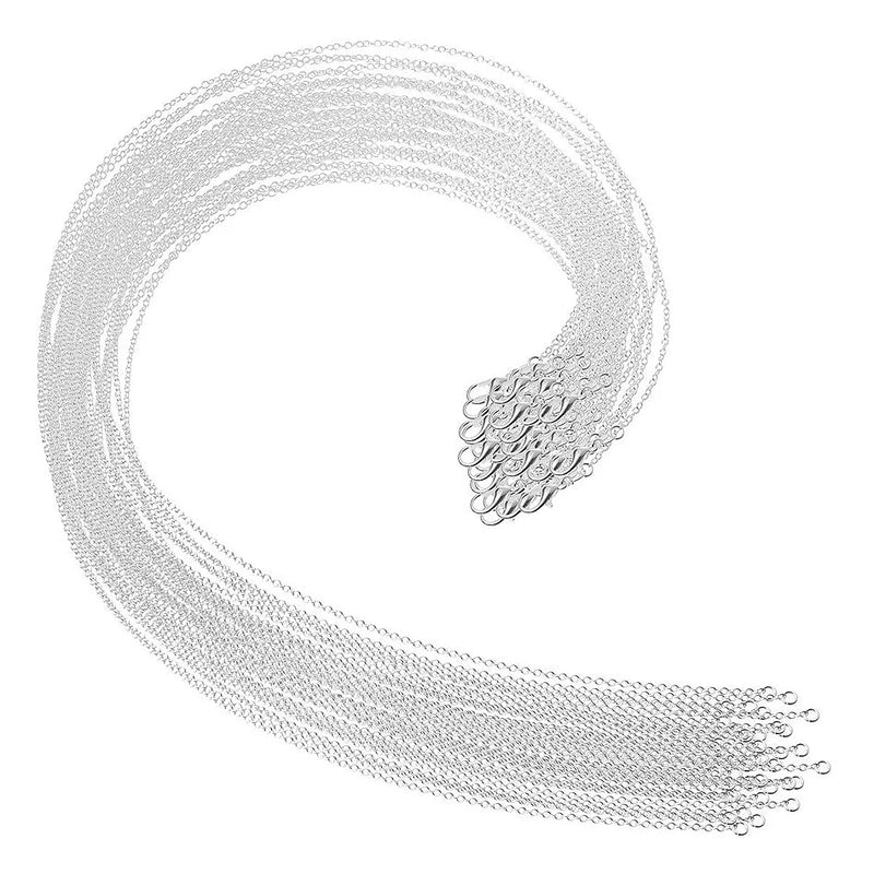 30 Pack Necklace Chains with Clasp Bails for Jewelry Making