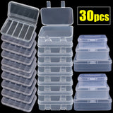 30 Packs Plastic Storage Box for Jewelry Container with Hinged Lid
