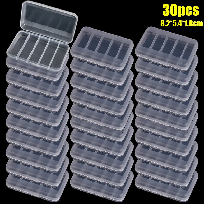 30 Packs Plastic Storage Box for Jewelry Container with Hinged Lid