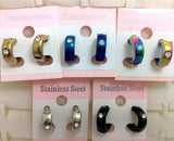 30 Pairs Zircon Stainless Steel Hoop Earring With CZ Men's Ear Jewelry