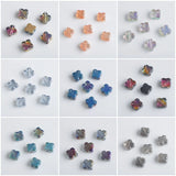 30 Pcs 10mm Glass Petal Flower Charms Cross Pendants Lucky Clover Beads
