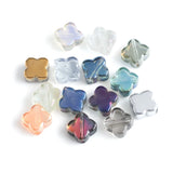 30 Pcs 10mm Glass Petal Flower Charms Cross Pendants Lucky Clover Beads