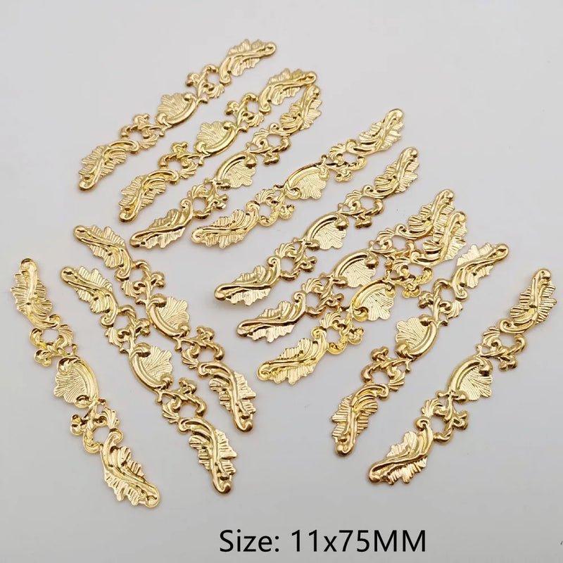 30 Pcs Metal Filigree Flowers Slice Bookmark Charms Pendant