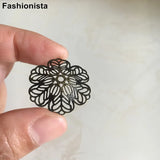 30 Pcs - 28mm Filigree Flower Brass Bead Caps, Metal Filigree Jewelry Supplies