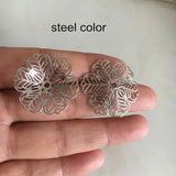 30 Pcs - 28mm Filigree Flower Brass Bead Caps, Metal Filigree Jewelry Supplies