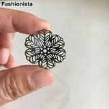 30 Pcs - 28mm Filigree Flower Brass Bead Caps, Metal Filigree Jewelry Supplies