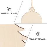 30 Pcs Christmas Wood Pendant Wooden Craft Xmas Tree Ornament Boxwood Decor