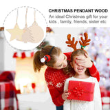 30 Pcs Christmas Wood Pendant Wooden Craft Xmas Tree Ornament Boxwood Decor