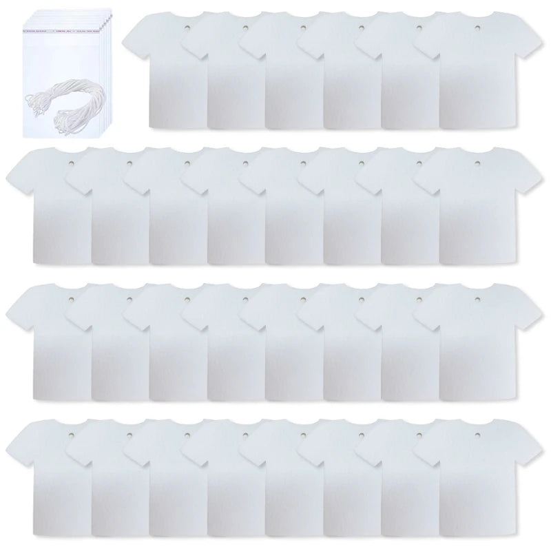 30 Pcs DIY Sublimation Car Air Freshener with Bags & Elastic