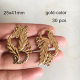 30 Pcs Ganoderma Flower Brass Filigrees DIY Jewelry Findings
