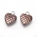 30 Pcs Heart Fish Scale Charms Stainless Steel Pendants for DIY Jewelry