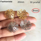 30 Pcs Large Filigree Brass Bead Caps,20mm Bowl Shape Bead Cap With Hole