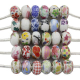30 Pcs Mix Ceramic Porcelain Beads for Charm Bracelet DIY