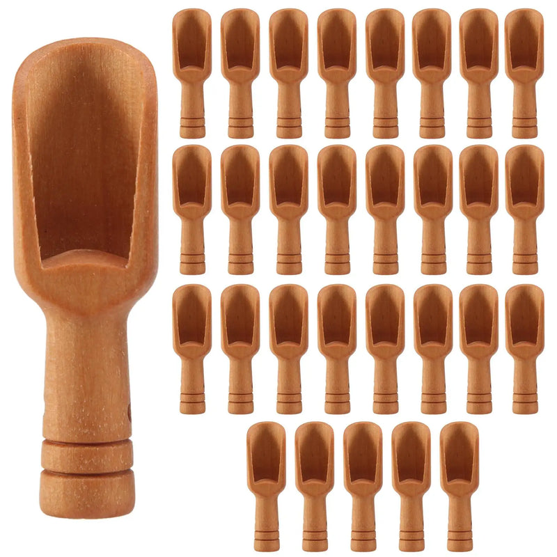 30 Pcs Mini Wooden Spoon, Set of Small Spoons for Bath and Baby Care