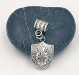 30 Pcs Mixed Tibetan Silver Plated Shield Cross Ankh Pendants