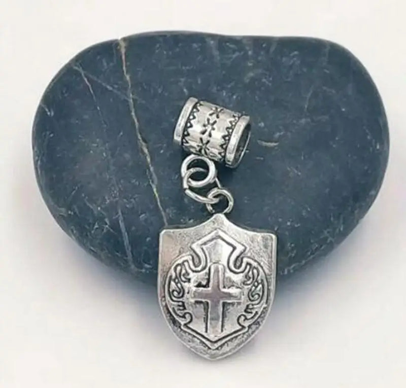 30 Pcs Mixed Tibetan Silver Plated Shield Cross Ankh Pendants