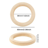 30 Pcs Natural Wood Rings 60Mm for DIY Craft Ring Pendant Jewelry Making