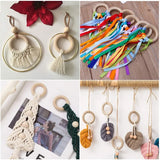 30 Pcs 60mm Natural Wood Rings for DIY Craft Jewelry Making