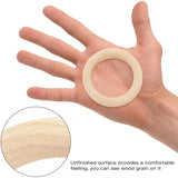 30 Pcs Natural Wood Rings 60Mm for DIY Craft Ring Pendant Jewelry Making