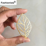30 Pcs Raw Brass Leaf Charms 30*53mm Hollow Out Leaf Jewelry Findings