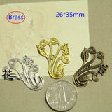 30 Pc Brass Scroll Leaf Branch Stamping 26*35mm Charms