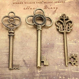 30 Pcs Small Bronze Key Charms Mixed Pendant Vintage Metal Zinc Alloy