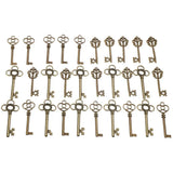 30 Pcs Small Bronze Key Charms Mixed Pendant Vintage Metal Zinc Alloy
