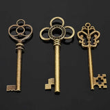 30 Pcs Small Bronze Key Charms Mixed Pendant Vintage Metal Zinc Alloy