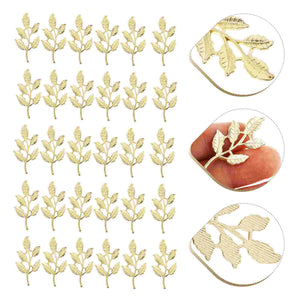 30 Pcs Alloy Leaf Charms for Statue Headwear Accessories Hand Decor