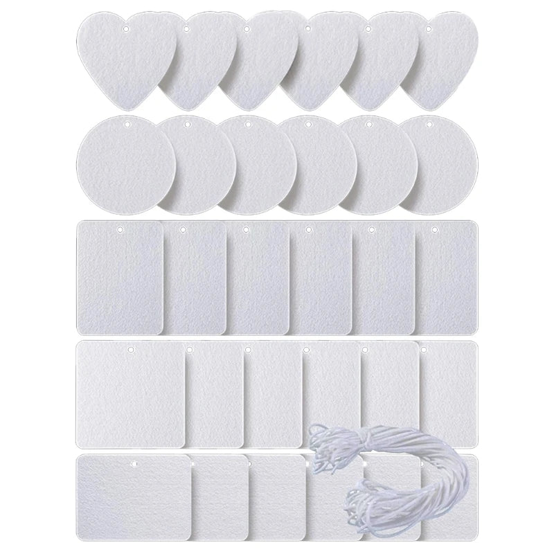 30 Pcs Sublimation Blank Air Freshener Sheets with Elastic Cord