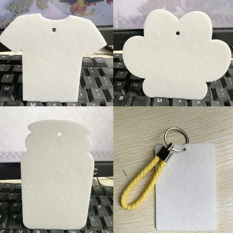 30 Pcs Sublimation Air Freshener Sheets w/ Elastic Cord Key Chain