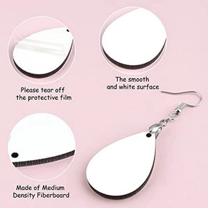 30 Pcs Sublimation Blank Earrings Teardrop Heat Transfer Unfinished Earrings