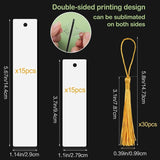 30 Pcs Sublimation Blank Products with 30Pcs Colorful Tassel Bookmark Crafts