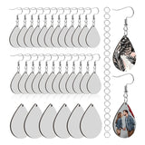 30 Pcs Sublimation Earring Blanks with Hooks, Rings